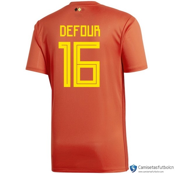 Camiseta Seleccion Belgica Primera equipo Defour 2018 Rojo